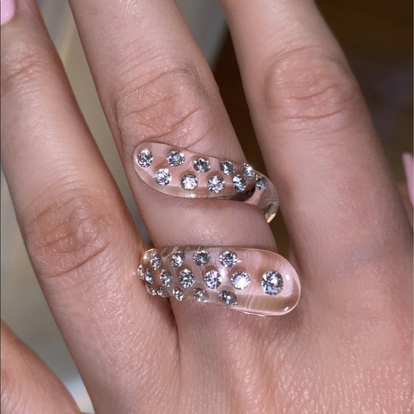 Acrylic Crystal Ring Embellished With Genuine“Crystal Stone Elements, New! - Picture 10 of 12